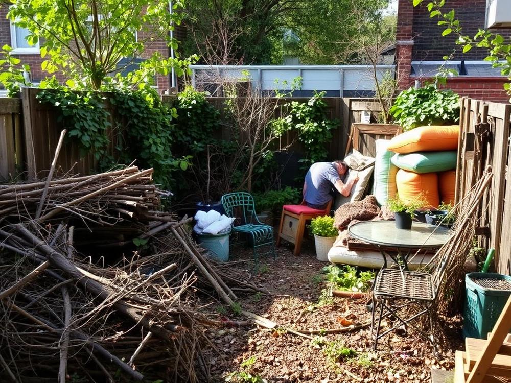 Before garden clearance in London