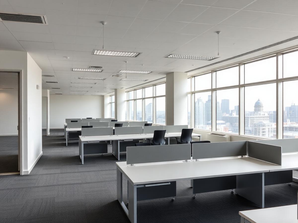 Cleared London office floor after a commercial clearance by We Move Junk
